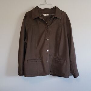CJ BANKS Brown Women's Button Down Jacket Size 2x